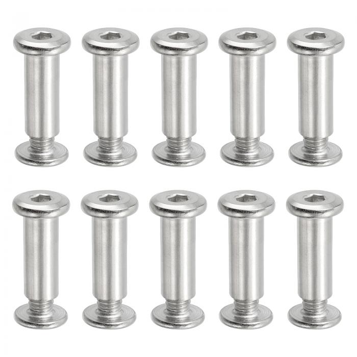 PATIKIL ヘックスシカゴスクリュー 10セット バインディングスクリューポストM6 x 20 mm 写真家具修理..