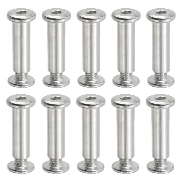 PATIKIL ヘックスシカゴスクリュー 10セットバインディングスクリューポストM6 x 25 mm接続ヘックスド..