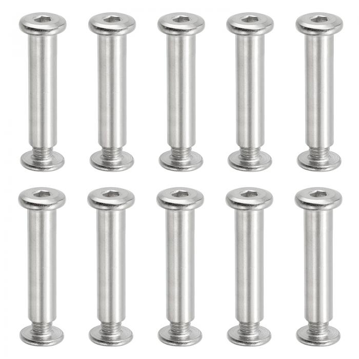 PATIKIL ヘックスシカゴスクリュー 10セットバインディングスクリューポストM6 x 35 mm接続ヘックスド..