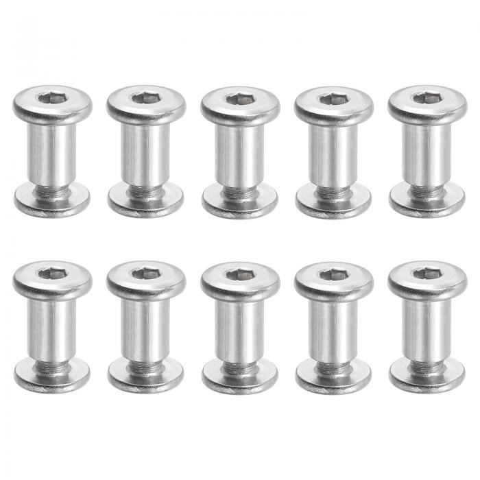 PATIKIL ヘックスシカゴスクリュー 20セットバインディングスクリューポストM6 x 12 mm接続ヘックスド..