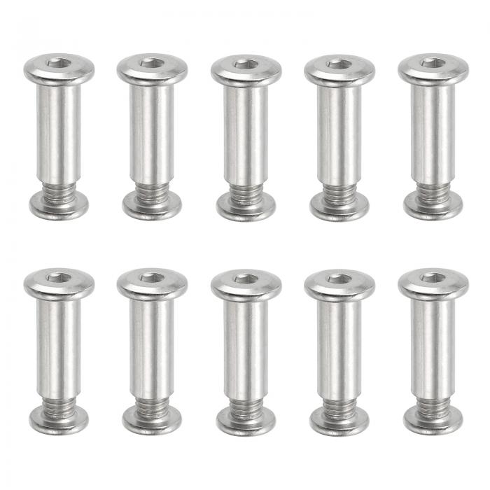 PATIKIL ヘックスシカゴスクリュー 10セットバインディングスクリューポストM8 x 25 mm接続ヘックスド..