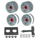 PATIKIL ローラースケートホイールセット 4個 65 mm 78A ライトアップスケートボード クルーザーホイールセット ベアリングトラ ックツールキット...