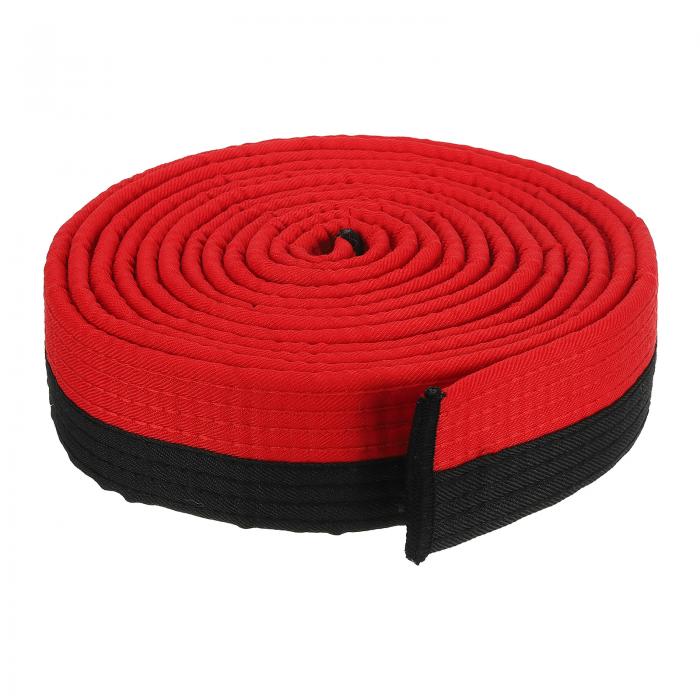 PATIKIL テコンドーカラ ーランキングベルト 40 mm x 3.2 M ポリエステル 格闘技 柔道 空手帯 コーチ指導練習用 レッド&黒