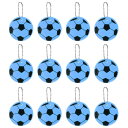 PATIKIL リフレクティブキーチェーンタグ 12個入り リフレクティブフットボールペンダントPVCハイビジビリティリフレクタータグ 防水セーフティリフレクター バックパック ハンドバッグ用 ブルー