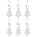 PATIKIL リフレクティブキーチェーンタグ 6個セット リフレクティブペンダントPVCハイビジビリティリフレクターキーリングセーフティリフレクター バックパックサイクリングウォーキング用 シルバーホワイト