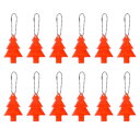 PATIKIL リフレクティブキーチェーンタグ 12個入りリフレクティブペンダントPVCハイビジビリティリフレクターキーリングセーフティリフレクター バックパックサイクリングウォーキング用 オレンジレッド