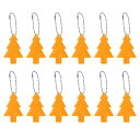 PATIKIL リフレクティブキーチェーンタグ 12個入りリフレクティブペンダントPVCハイビジビリティリフレクターキーリングセーフティリフレクター バックパックサイクリングウォーキング用 金色