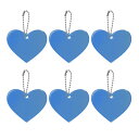 PATIKIL リフレクティブキーチェーンタグ 6個セット リフレクティブペンダントPVCハイビジビリティリフレクターキーリングセーフティリフレクタータグ バックパックサイクリングウォーキング用 ブルー