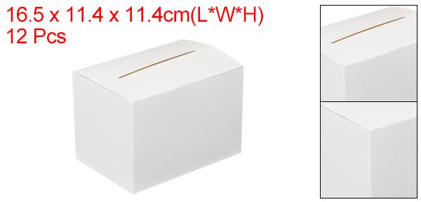 PATIKIL ダンボール提案ボックス 12個 6.5 x 4.5 x 4.5" ボール投票箱 取り外し可能なヘッダーボード付き 提案 集金 チップ 寄付 投票用 ホワイト