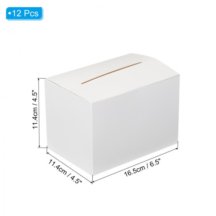 PATIKIL ダンボール提案ボックス 12個 6.5 x 4.5 x 4.5" ボール投票箱 取り外し可能なヘッダーボード付き 提案 集金 チップ 寄付 投票用 ホワイト