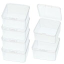 PATIKIL 2.5x2.5x1.4インチネイルチャームオーガナイザー 6個のクラフトオーガナイザーと収納ボックスグリッドクリアプラスチックオーガナイザーボックスビーズオーガナイザーアートクラフトジ ュエリーフィッシングツール 透明