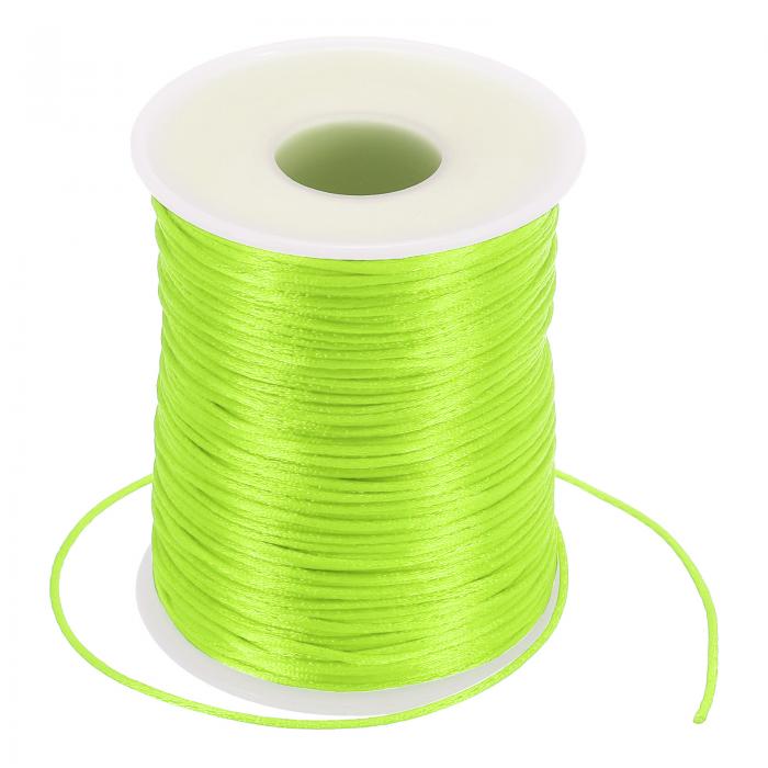PATIKIL 1.5mm x 109ヤード ナイロンサテンコード ナイロンビーディングストリングノッティングコードチェーンブレードロープ ブレスレット宝石トリム中国結び 蛍光緑