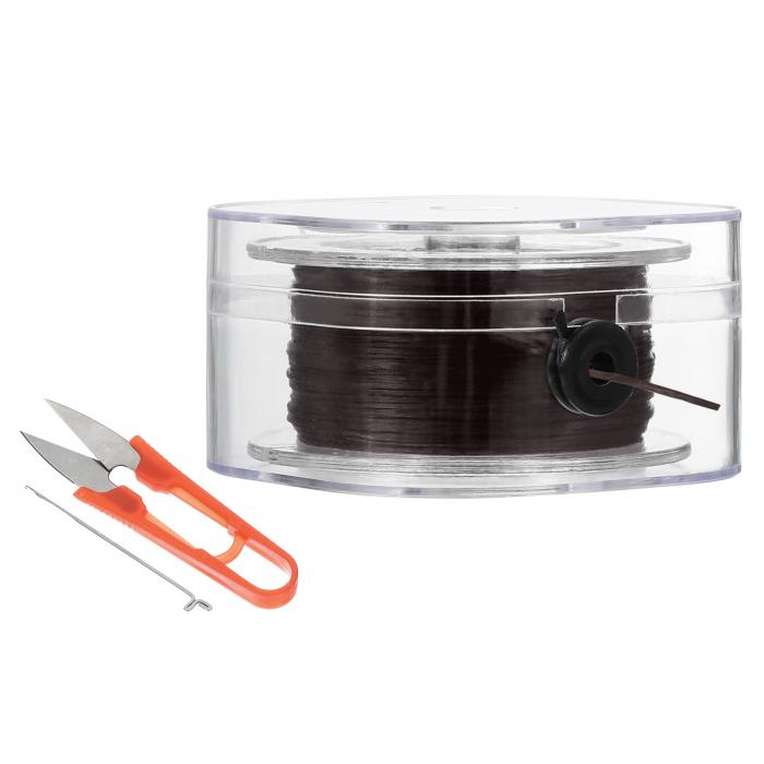 PATIKIL 55ヤードフラット伸縮性ブレスレットストリング 0.8mmエラスティックストリング伸ばしビーズコード ビーズ用ニードルとハサミ付き ブレスレットビーズ宝石メイキング用 コーヒー