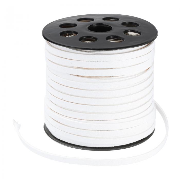 PATIKIL 5mmフェイクスエードレザーコード ブレスレットネックレスビーズ作りDIYクラフト用 レザーレースストリング ホワイト