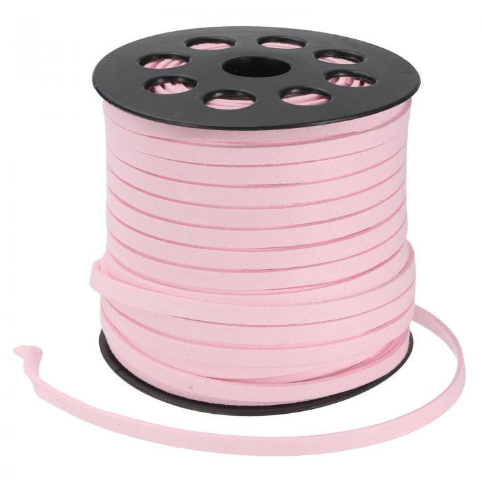 PATIKIL 5mm幅 フェイクスエードレザーコード ブレスレットネックレスビーズ作りDIYクラフト用 レザーレースストリング ライトピンク