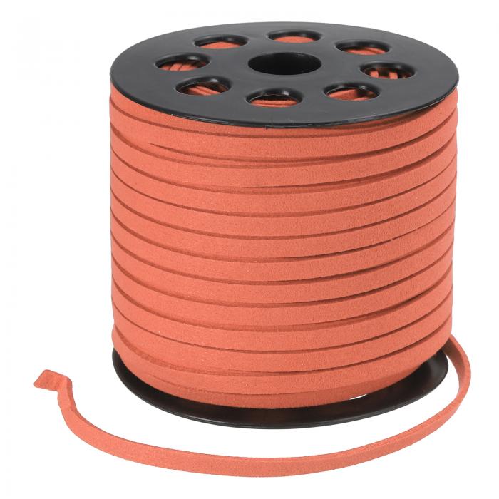 PATIKIL 5mmフェイクスエードレザーコード ブレスレットネックレスビーズ作りDIYクラフト用 レザーレースストリング オレンジ