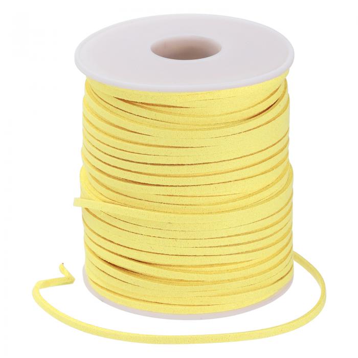 PATIKIL 2.6mm幅 フェイクスエードレザーコード ブレスレットネックレスビーズ作りDIYクラフト用 レザーレースストリング 明るいイエロー