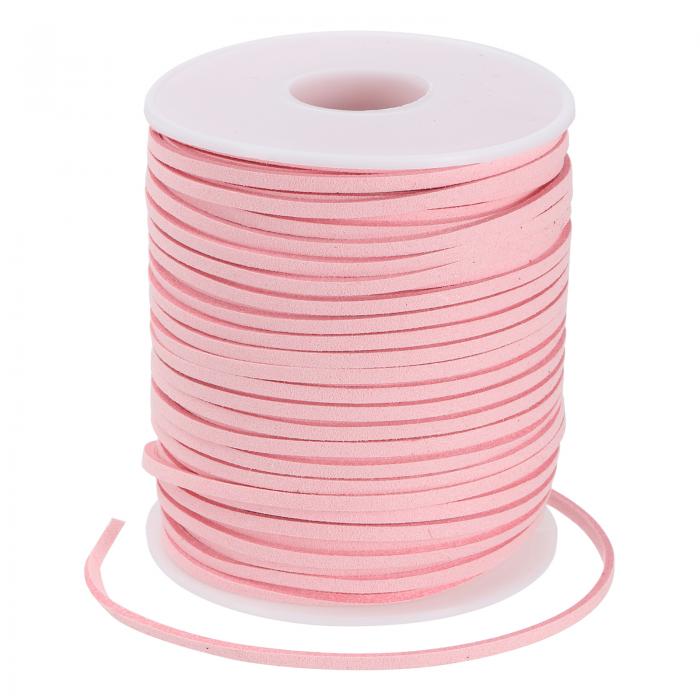 PATIKIL 2.6mmフェイクスエードレザーコード ブレスレットネックレスビーズ作りDIYクラフト用 レザーレースストリング ピンク