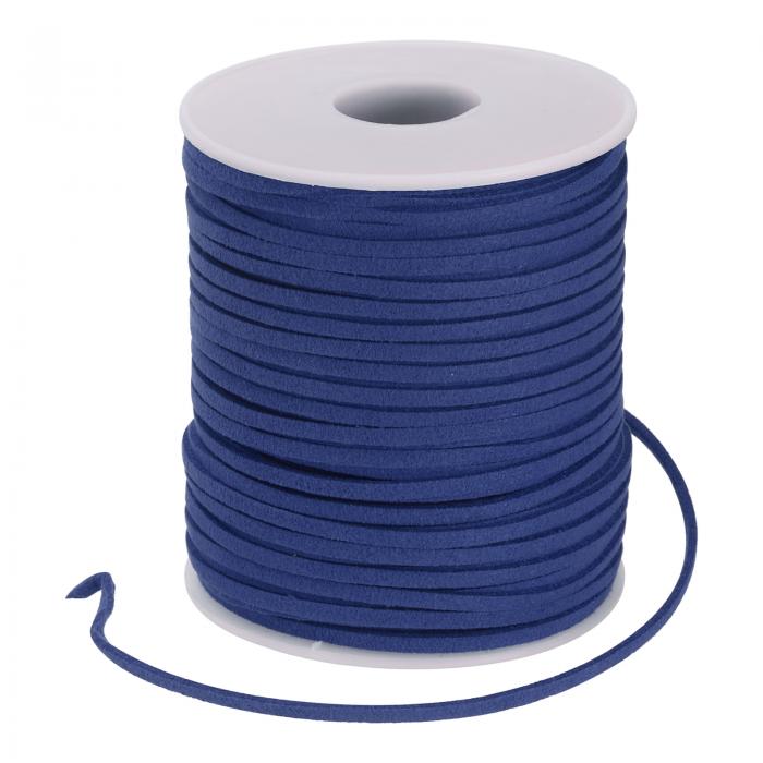 PATIKIL 49ヤード×2.6mmフェイクスエードレザーコード ブレスレットネックレスビーズ作りDIYクラフト用レザーレースストリング ダークブルー