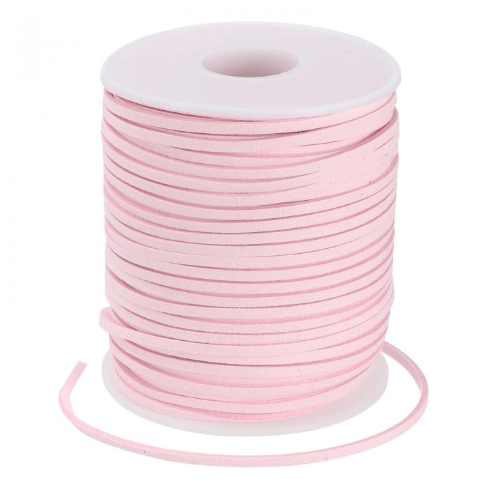 PATIKIL 2.6mm幅 フェイクスエードレザーコード ブレスレットネックレスビーズ作りDIYクラフト用 レザーレースストリング ライトピンク