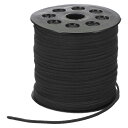 PATIKIL 100ヤード×2.6mmフェイクスエードレザーコード ブレスレットネックレスビーズ作りDIYクラフト用レザーレースストリング 黒色