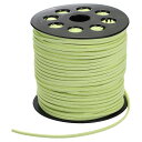 PATIKIL 90 M x 2.6 mm フェイクスエードレザーコード レザーレースストリング ブレスレット ネックレス ビーズ作り DIYクラフト用 グラス緑