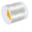 PATIKIL 109ヤード 伸縮性ブレスレットストリング 1mm 丸い弾性ストリング ブレスレットビーズコード 宝石メイキング用 水晶ストリング ホワイト