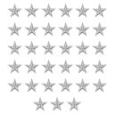 uxcell 33個5つ星パッチアイロンパッチ シルバーソー刺繍パッチアップリケ装飾1.1IN修理パッチDIY衣類クラフトバックパック服装ギフト装飾