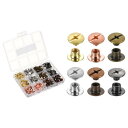 uxcell シカゴスクリューレザーリベット M5 4.8 mm ベルト締め金具ネジ 革細工 バッグ 靴 財布 製本用 黒 M5x4 mm 150セット(4)