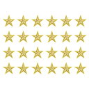 uxcell 24個5つ星パッチアイロンパッチ 金色刺繍パッチアップリケ装飾1.1IN修理パッチDIY衣類クラフトバックパック服装ギフト装飾