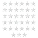 uxcell 33個5つ星パッチアイロンパッチ ホワイトソーイング刺繍パッチアップリケ装飾1.1IN修理パッチDIY衣類クラフトバックパック服装ギフト装飾