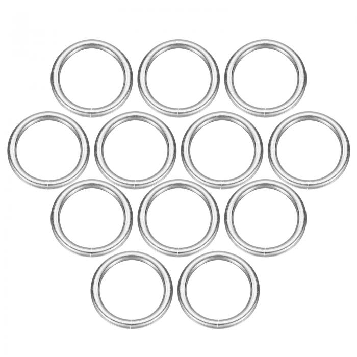 uxcell 32個 Oリングバックル 12mm/0.5" 内径 2mm 厚さ 亜鉛合金 オープニング Oリングク ラスプクリップ クラフト キーリング バッグ ストラップ ベルト DIY アクセサリー 明るいシルバー