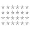 uxcell 24個5つ星パッチアイロンパッチ シルバーソー刺繍パッチアップリケ装飾1.1IN修理パッチDIY衣類クラフトバックパック服装ギフト装飾