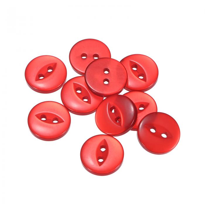 uxcell 10個24L赤丸いボタン15mm 5/8