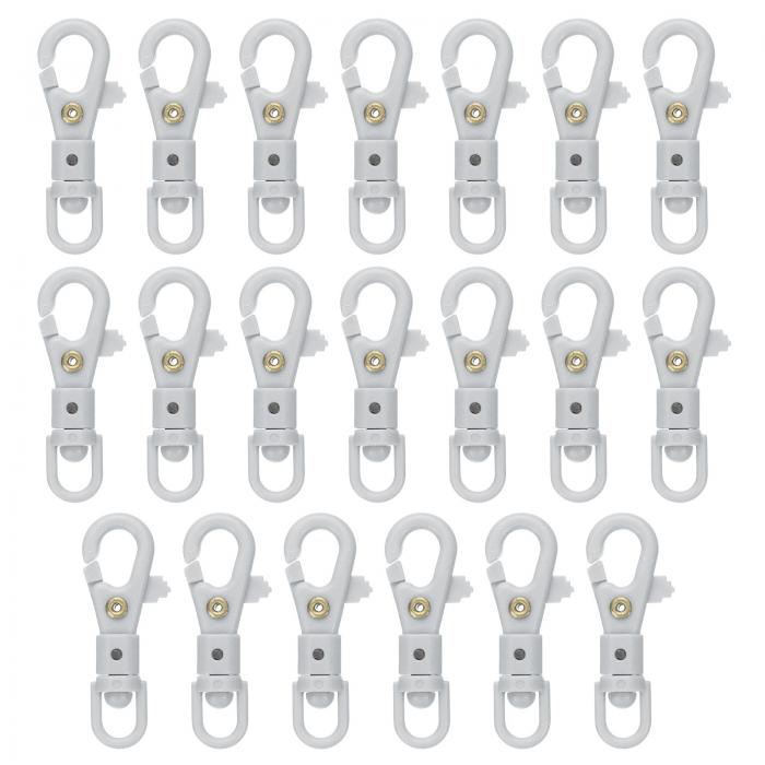uxcell 20個のプラスチックロブスタークローファスナ ースイベルランヤードスナップフックトリガークリップ ストレッチスプリングキーチェーンリングクラフトバッグDIYアクセサリー グレー