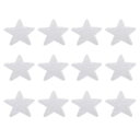 uxcell 20個の星アイロンパッチ 白い刺繍付きソーイングアップリケ 手編みアップリケ3