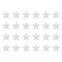 uxcell 24個5つ星パッチアイロンパッチ 白い縫い付け刺繍パッチアップリケ装飾1.1IN修理パッチDIY衣類クラフトバックパック服装ギフト装飾
