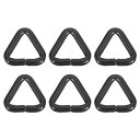 uxcell 金属製三角リングバックル ベルト留め具コネクタ ストラップキーパーループ DIY用 レザーハンドバッグ ハンドバッグストラップ 16mm 黒 6個