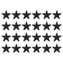 uxcell 24個5つ星パッチアイロンパッチ 黒ソーイング刺繍パッチアップリケ装飾1.5IN修理パッチDIY衣類クラフトバックパック服装ギフト装飾