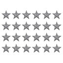uxcell 24個5つ星パッチアイロンパッチ グレーの縫い付け刺繍パッチアップリケ装飾1.1IN修理パッチDIY衣類クラフトバックパック服装ギフト装飾