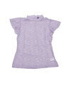 Allegra K ブラウス シースルー 総レース 立て襟 半袖 シャツ オフィス トップス 着痩せ エレガント ゴージャス レディース ライトパープル S