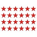 uxcell 24個5つ星パッチアイロンパッチ 赤い縫い付け刺繍パッチアップリケ装飾1.1IN修理パッチDIY衣類クラフトバックパック服装ギフト装飾