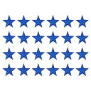 uxcell 24個5つ星パッチアイロンパッチ 青い縫い付け刺繍パッチアップリケ装飾1.1IN修理パッチDIY衣類クラフトバックパック服装ギフト装飾