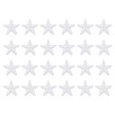 uxcell 24個5つ星パッチアイロンパッチ ホワイトソーイング刺繍パッチアップリケ装飾1.5IN修理パッチDIYガーメントクラフトバックパック服装ギフト装飾