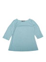 Allegra K スリム Tシャツ ハーフスリーブ ラウンドネック 丸首 無地 レディース 海グリーン XS(4)