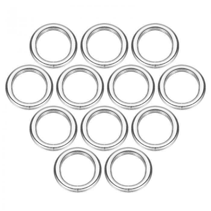 uxcell 32個 Oリングバックル 15mm/0.6" 内径 3.8mm 厚さ 亜鉛合金 オープニング Oリングク ラスプクリップ クラフト キーリング バッグ ストラップ ベルト DIY アクセサリー 明るいシルバー