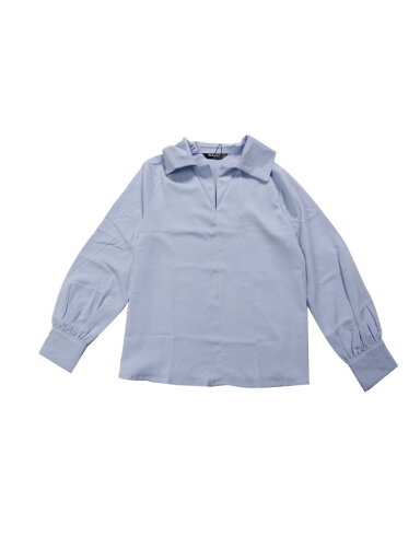 Allegra K レディース Vネックシャツ 襟付き 長袖 カジュアル ドレッシー ワークブラウス ブルー M Allegra K レディース Vネックシャツ 襟付き 長袖 カジュアル ドレッシー ワークブラウス ブルー M