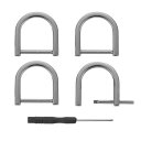 uxcell ねじ込み式シャックルのDリング 亜鉛合金製馬蹄形 U字型 Dリングバックル 財布 DIY レザークラフト キーホルダー用 黒 4個