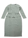 Allegra K シースドレス ボディコンワンピース 七分袖 ペンシルドレス ペプラム 通勤 ラウンドネック オフィス レディース ブルーグレー XS