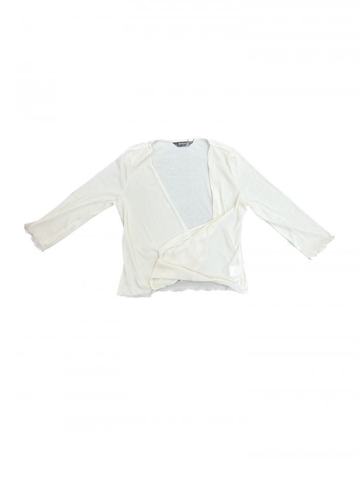 Allegra K レディース タイフロントカーディガン 七分袖 ニットメッシュ クロップド ボレロ シュラグ アプリコット XS